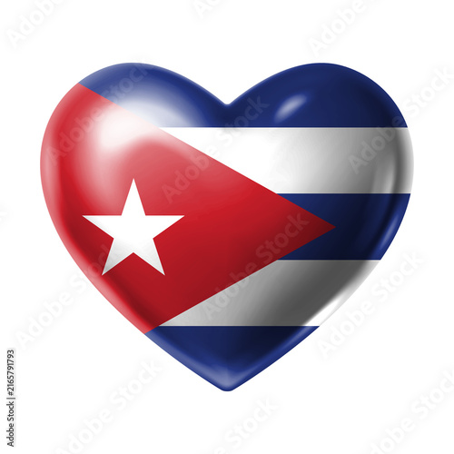 Canvastavla CUBA Flag Heart Shape PNG, Love CUBA National Symbol Design