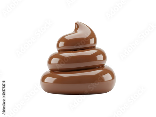 Stacked chocolate poop emoji icon isolated on white background for playful design elements