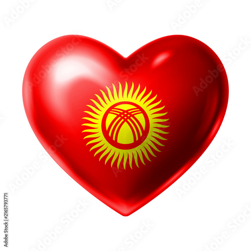 KYRGYZSTAN Flag Heart Shape PNG, Love KYRGYZSTAN National Symbol Design