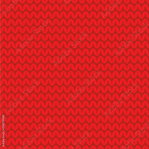 Seamless Red Knitted Texture Vector Background - Vibrant Vector Illustration of Traditional Woolen Knit Pattern for Winter and Holiday Designs
