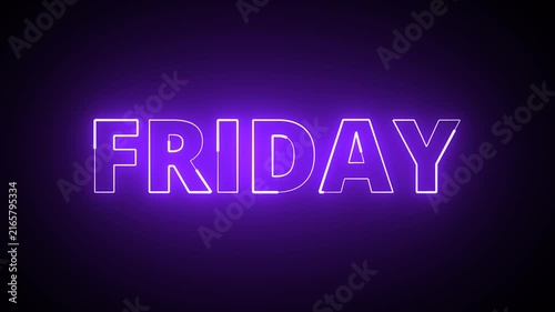 Moderan text weekly animation with saber, Friday saber text animation in 4k with alpha channel.