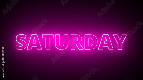 Moderan text weekly animation with saber, Saturday saber text animation in 4k with alpha channel.