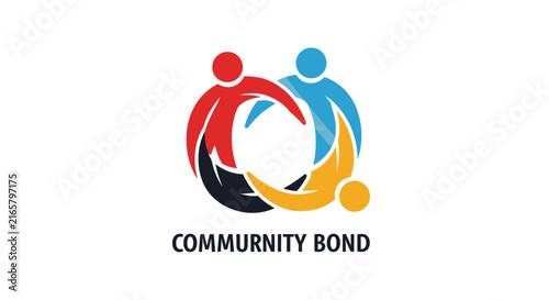 Community bond logo with stylized human figures in circular embrace.