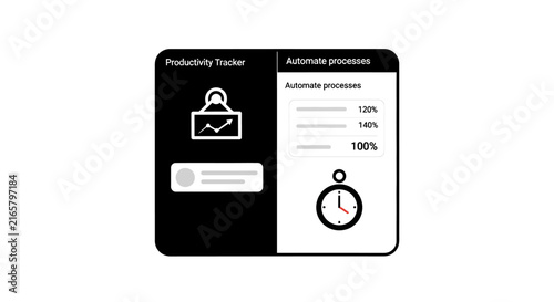 Compact productivity tracker dashboard with circular progress.