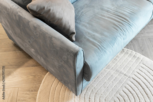 Modern Blue Sofa Detail