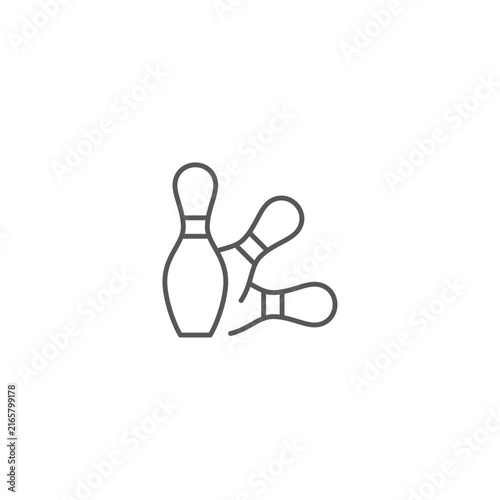 Bowling line icon. Three bowling pins on a white background.