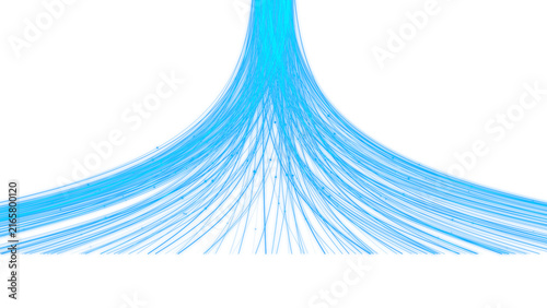 Foto Glowing cyan digital light rays spreading outward in a beautiful abstract stream