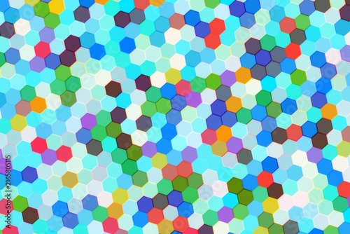 Colorful confetti dots on bright background