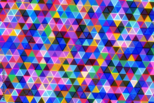 Colorful geometric pattern of triangles in bright colors