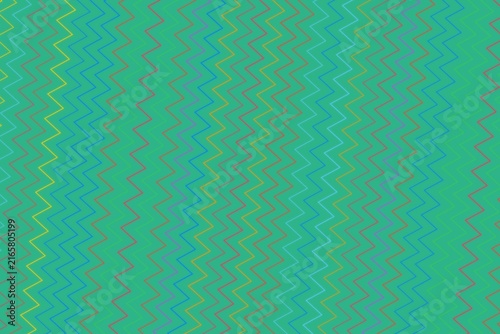Colorful zigzag pattern on a teal background