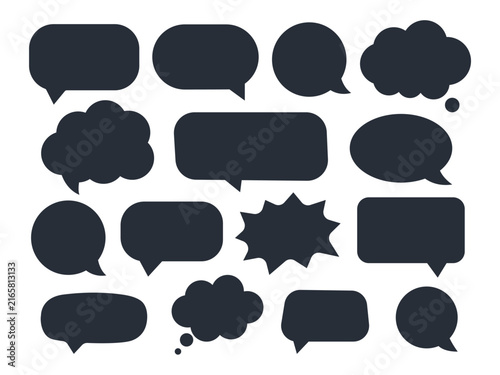 Solid Speech Bubbles Set