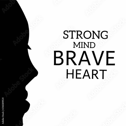 Minimalist motivational vector design featuring a human profile silhouette with the words