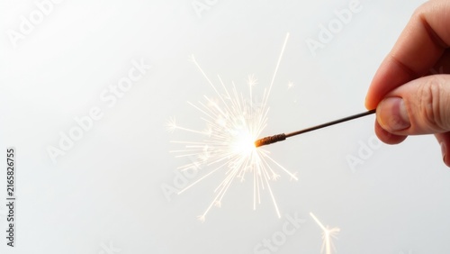 A person holding a sparkler in their hand, ready to light it up