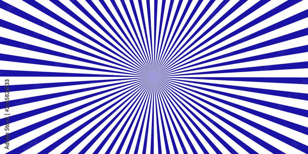 Fototapeta premium Abstract navy radial burst background, radiating lines bursting from a bright center, ideal for poster, greeting card and copy space.