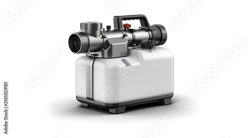 Portable ULV cold fogger machine for disinfection and sanitizing on a white background.