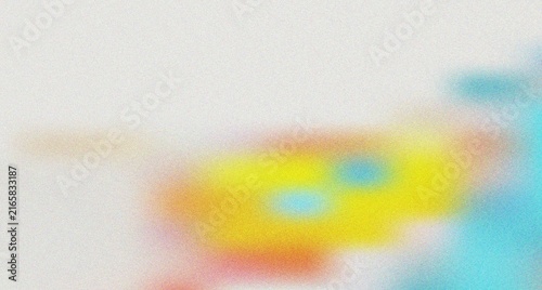 Foto Bright cheerful yellow and blue blurred lights with subtle grain providing a joy