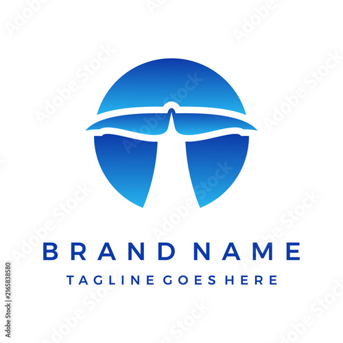 Fotografie creative whale tail logo, whale icon vector illustration