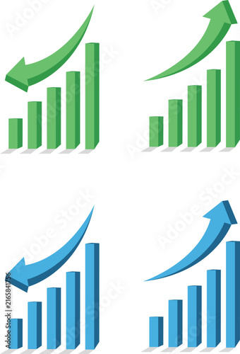 Plakat w ramie business graph chart