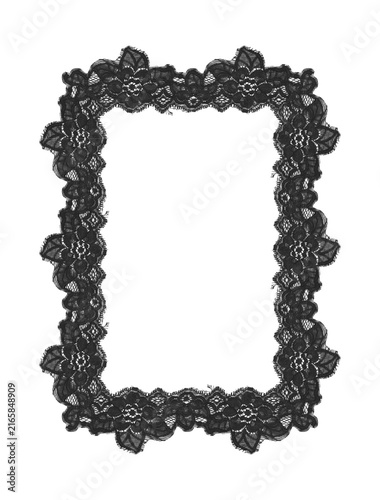 Black Dark Coquette Frame Romantic Floral Lace Transparent Dark Academia Gothic Vintage Banner For Invitation Poster and Photo