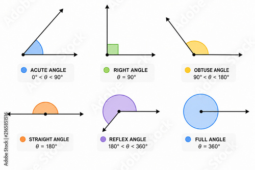 Types Of Angles Educational Diagram