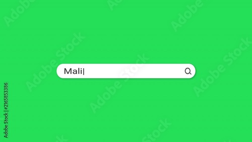 Mali Search Bar Animation Green Screen Travel