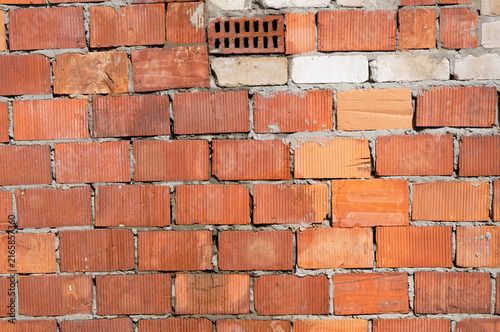 Roughly made wrecked old brickwork