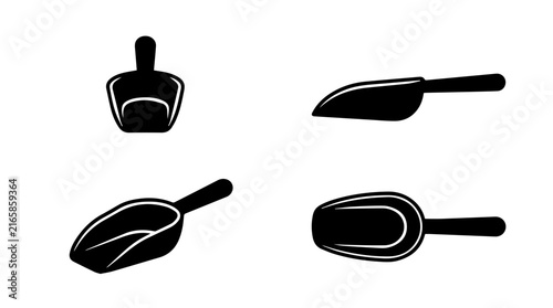Set of Four Scoop Icons from Different Perspectives Vector Illustration