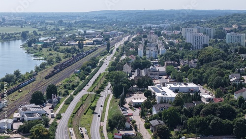 Panoramic view of Gorzow Wielkopolski cityscape Poland
