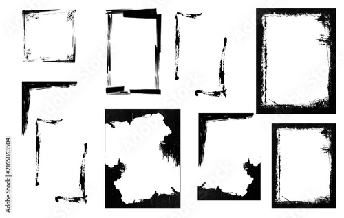 Grunge Square and Rectangular Frames Collection – Hand Drawn Distressed Border Shapes