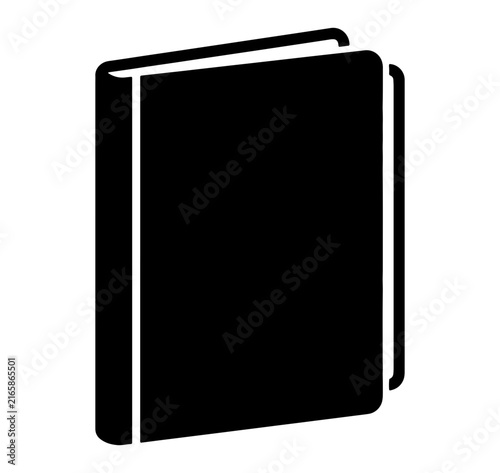 Closed hardback book icon with thick cover for library literature reading and education graphic resources.