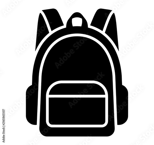 Backpack icon black silhouette vector school bag isolated on transparent background student travel pack art.