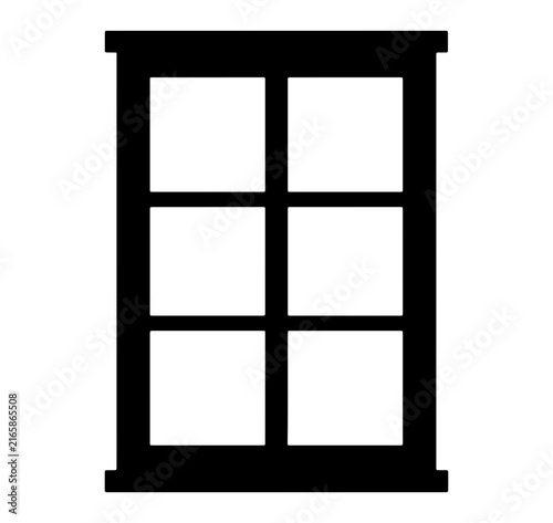 Window icon silhouette black isolated vector on transparent background classic home architectural frame art.