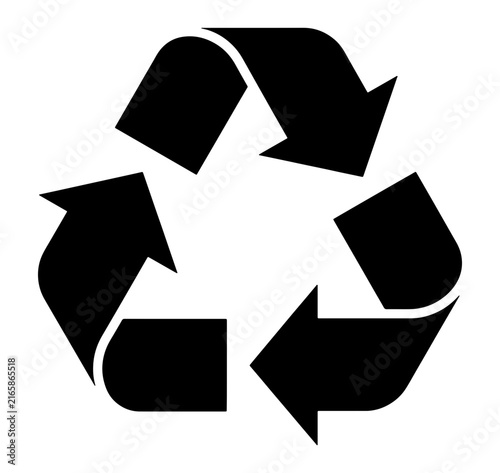 Recycle symbol arrow sign for sustainable waste management and eco friendly environment protection policy.