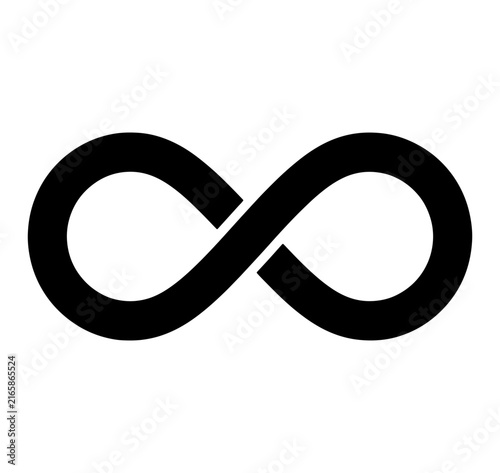 Infinity loop icon black silhouette vector mathematical symbol isolated on transparent background limit art.