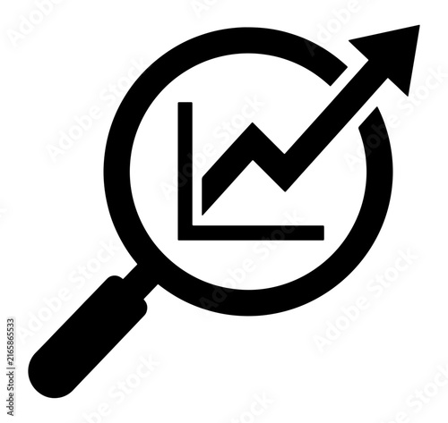 Data analysis icon black silhouette vector search graph isolated on transparent background statistics art.