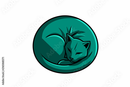 Sleeping Fox Emblem in Teal Circle.