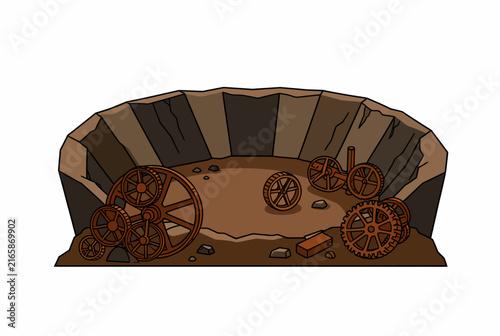 Vintage Wooden Wagon with Rustic Wheels.