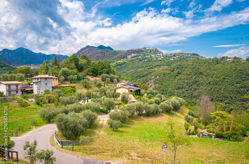 Photography Hillside village of Secastello, municipality of Tremosine sul Garda, Italy overl