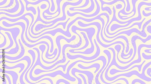 Pastel Purple Retro Seamless Pattern Wavy Liquid Swirl Background