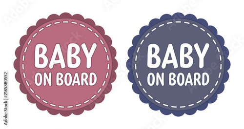 Baby on Board Car Sticker, Child Safety Warning Sign in Pink and Blue