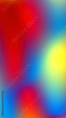 Abstract smooth gradient background with vibrant colors like red, blue, and yellow blending together in a soft and blurry style, creating a modern digital art wallpaper