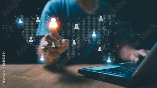 Fotografía Global networking and workforce connection concept