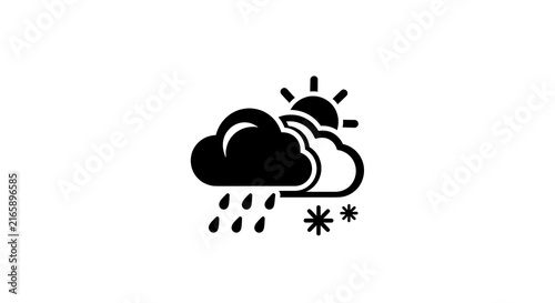 Weather icon showing sun with rain