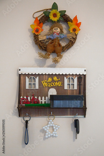 Key hanger on the wall 