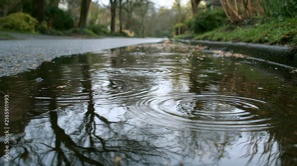 Fototapeta premium puddles of april rain
