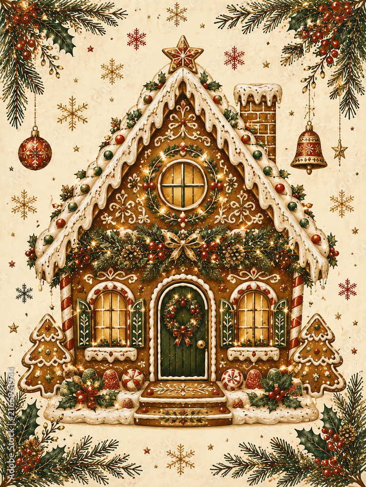 Fototapeta premium Christmas gingerbread house