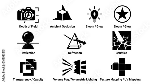 Graphic design elements and symbols.