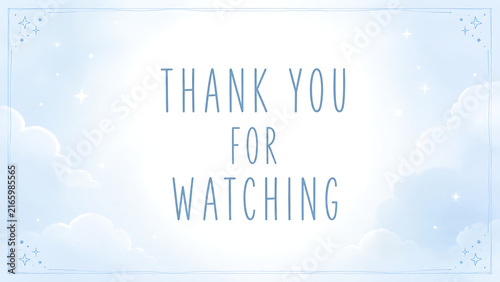 Minimalist graphic featuring the text Thank You For Watching in a thin blue font.
