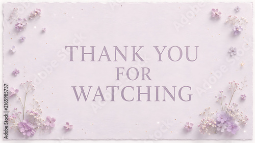 Minimalist graphic card with the text thank you for watching on a light background.