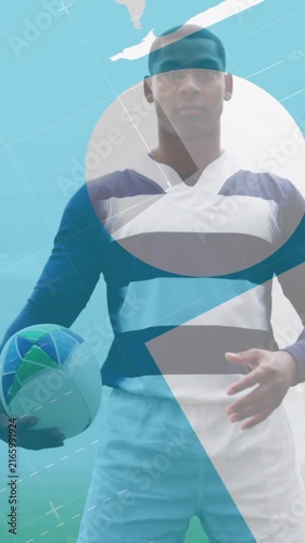 Animation of statistics over rugby player